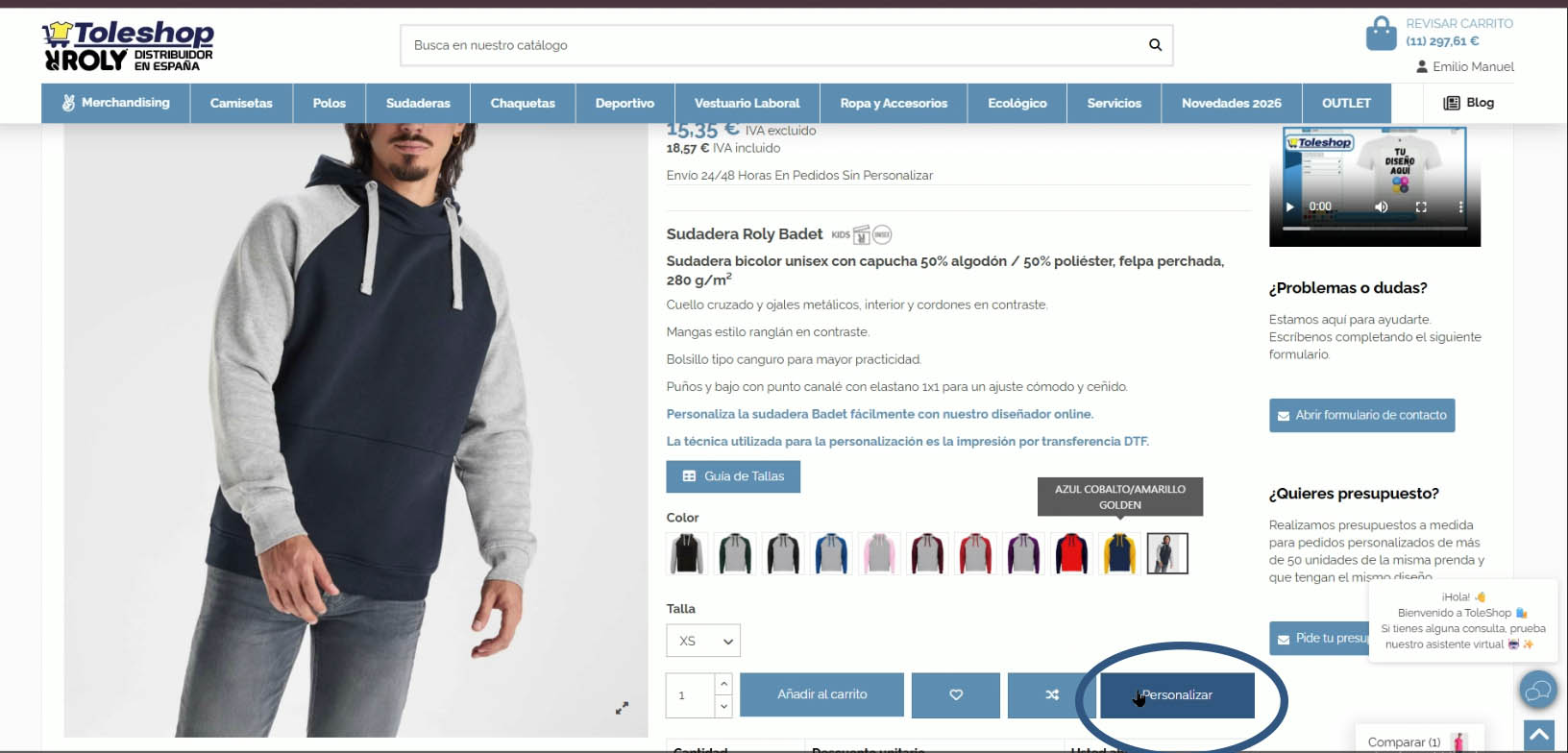 sudadera roly clasica